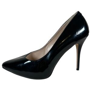 Pleaser Black Faux Patent Pointed Toe Stiletto High Heels Amuse 20 Size 16